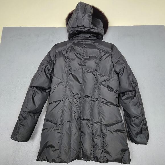 Marc New York Andrew Marc Coat Womens Medium Black Down Puffer Fur Hood Parka - Picture 2 of 16
